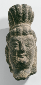 Image of Head of a Buddhist worshipper