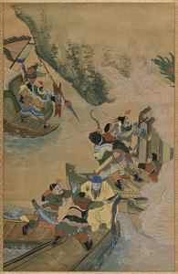 Image of Warriors Silk Painting