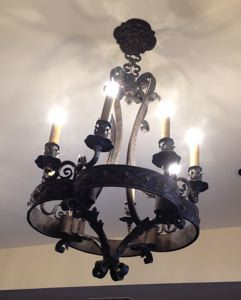 Image of Chandelier, large brass (2 of 2)