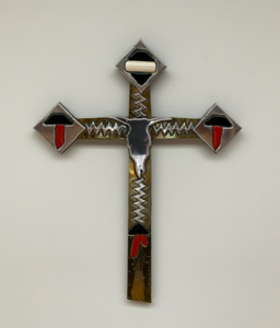 Image of Cross with Skull and Lightning 