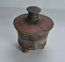 Image of Lidded Tripod Jar with Cylinder Feet