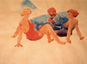 Image of Three Figures on a Beach