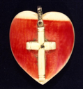 Image of Latin Cross on Heart Pendant  