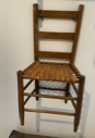 Image of Chair, Straight slat-back w/ woven leather seat (2 of 2)